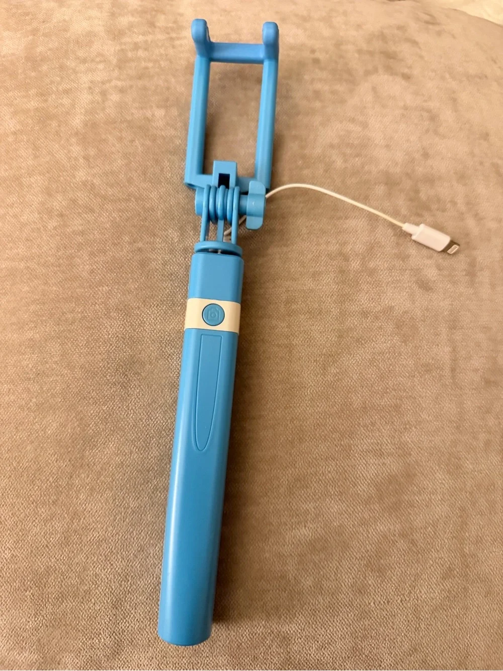 iPhone Blue Compact Selfie Stick with Wired Shutter